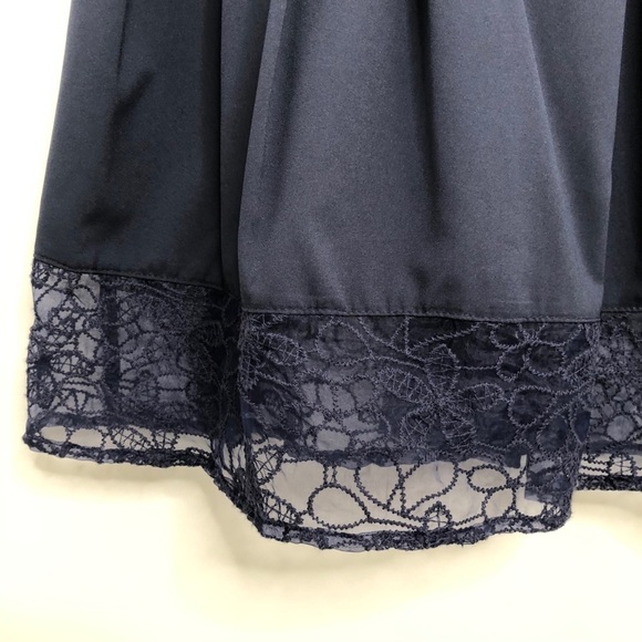 Doe & Roe Blue Floral Lace Trimmed A-Line Dress XS - Picture 4 of 7